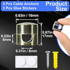 3 Sets Charger Holders for Cords, Adjustable Cable Anchor Holders, Adhesive - Image 2