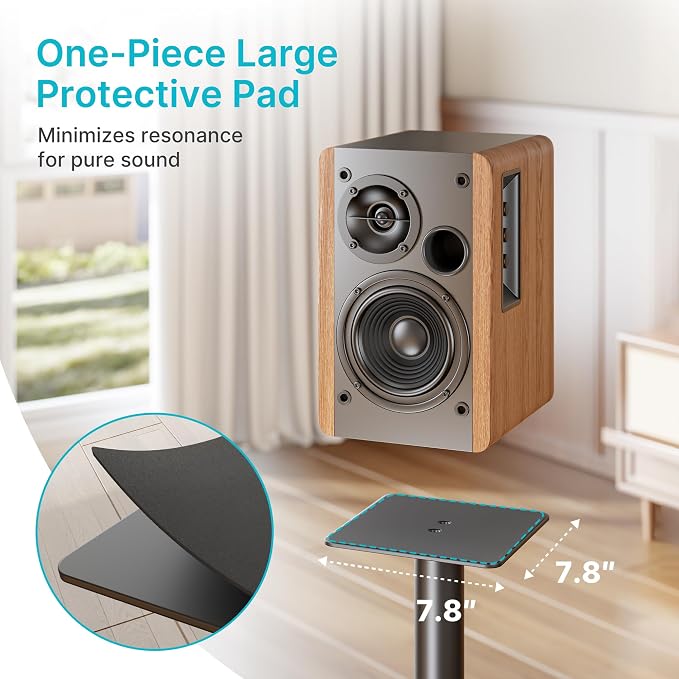 Speaker Stands Pair for Surround Sound, 55 LBS Capacity, 30.1 inch Floor - Image 5