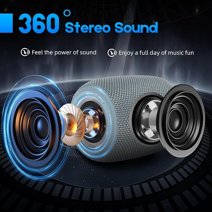 Portable Bluetooth Speaker, BT5.3 Wireless Speaker 20W Bass Diaphragms - Image 2