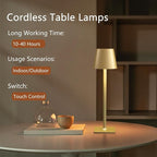 4 Pack Gold Cordless Table Lamps - Image 3