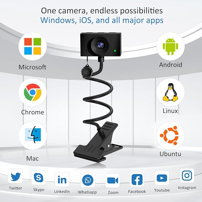 Eye Contact Web Camera for Desktop Computer – 1080P USB Camera - Image 7