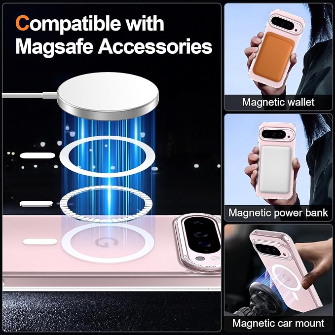Magnetic for Google Pixel 9 Pro XL Case, Shockproof Slim Translucent Matte - Image 2