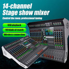 MD-14 14-Channel Professional Audio Mixer, 99 DSP Effects, LED Display - Image 2