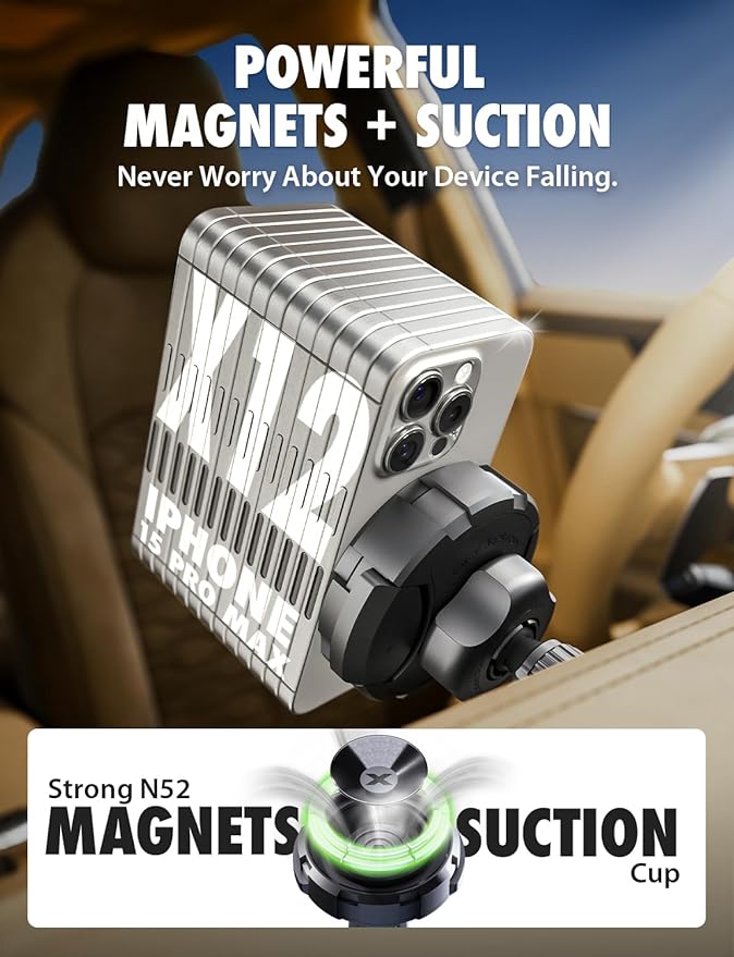 Bracketron Magnetic Car Mount for Cell Phone, MagAlign Max Car Vent Phone - Image 6
