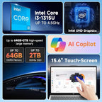 HP 2025 15.6" Touchscreen Laptop Computer, Intel Core i3-1315U, 64GB RAM - Image 3