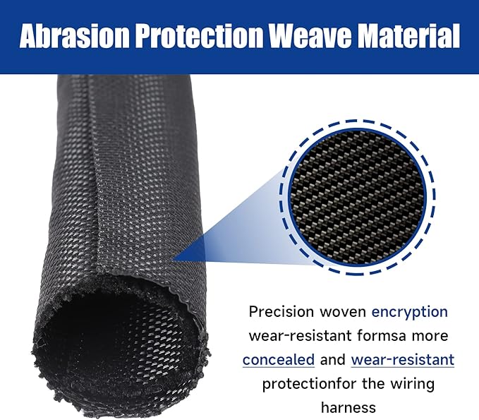 Wire Sheathing Self Wrap Wire Loom Braided Mesh Woven Cable Sleeve - Image 3
