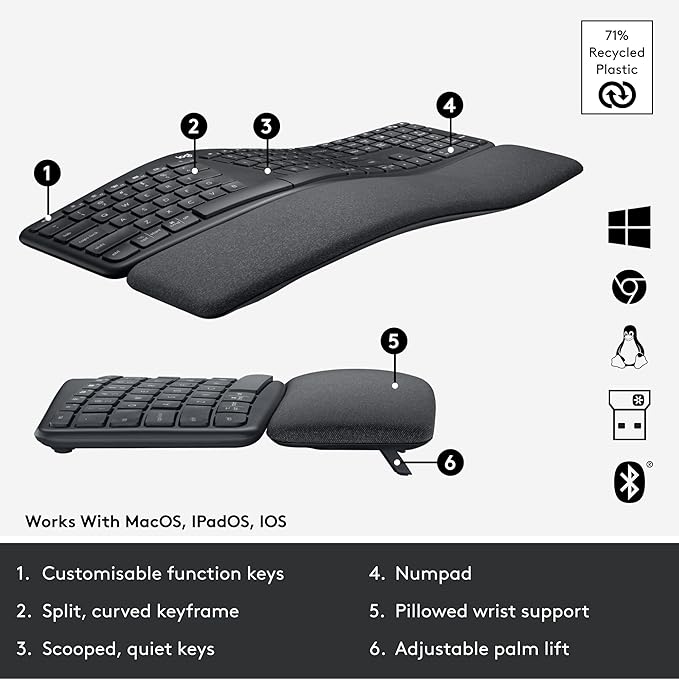 Logitech ERGO K860 Wireless Ergonomic Keyboard - Image 6