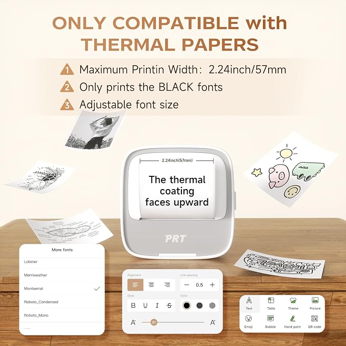 PRT Mini Sticker Printer, Portable Thermal Printer - Image 8
