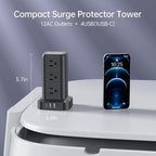 15FT USB C Power Strip Surge Protector Tower, Mini Power Strip Tower Travel 12 - Image 6
