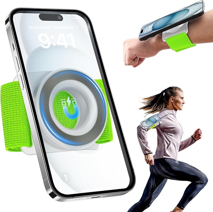 TOPGO Running Phone Holder for iPhone Magnetic Wrist Phone Holder, Magsafe by TOPGO
