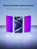 Compatible for iPhone 16 Privacy Screen Protector Tempered Glass 6.1 Inch - Image 3