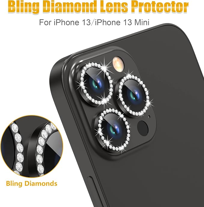 AGVEE 3+3 6 Pack for iPhone 13 Pro 6.1" / 13 Pro Max 6.7" Camera Lens Cover - Image 4