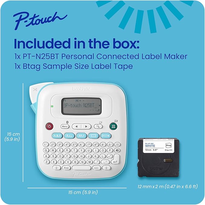 Brother P-Touch PT-N25BT Personal Connected Label Maker, Design&Print2 app - Image 6