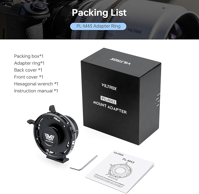 VILTROX PL-M43 Lens Adapter, Lens Converter Ring Camera Lens Mount Adapter Ring - Image 8