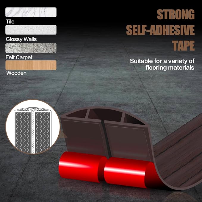 Floor Cord Cover Cavity 0.8"x0.37" Self Adhesive Cord Hider, 10FT Low Profile - Image 4