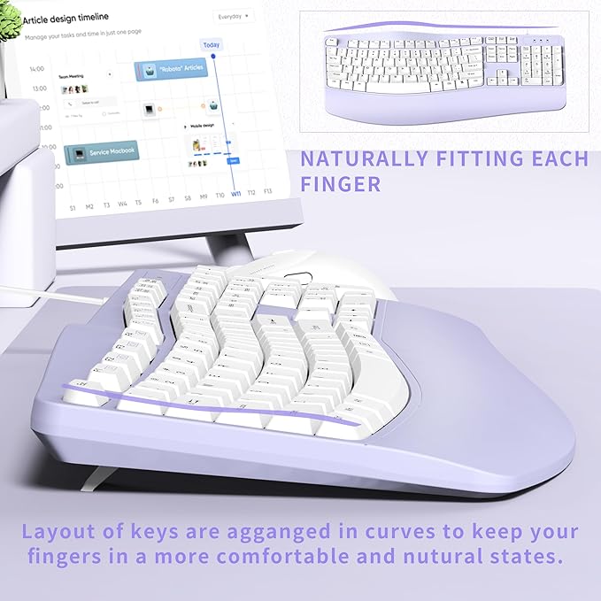 RECCAZR Ergonomic Keyboard Wired - Image 2