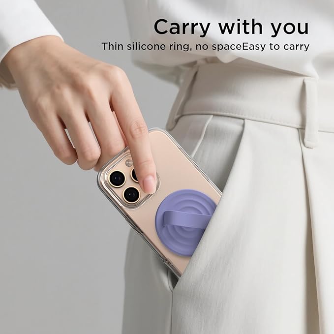 Magnetic Phone Ring Grip Holder, Silicone Finger Loop Grip, Compatible - Image 9