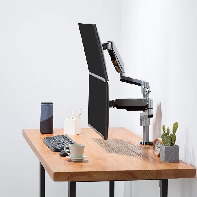 AVLT Dual 13"-27" Stacked Monitor Arm Desk Mount - Image 5