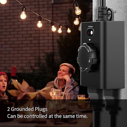 Minoston Outdoor Timer for Lights 2 Pack, Dusk Dawn Outdoor Timer Outlet 2 - Image 4