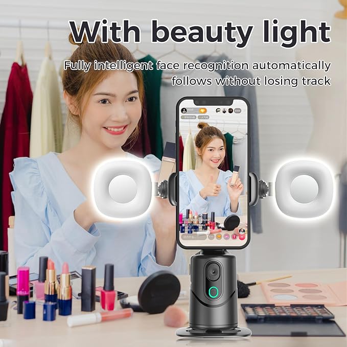 Auto Face Tracking Phone Holder, No App Required, 360° Rotation Phone Camera - Image 3