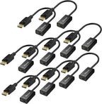 4K DisplayPort to HDMI Adapter, 10 Pack, Uni-Directional Gold-Plated Display by MoreadDirect