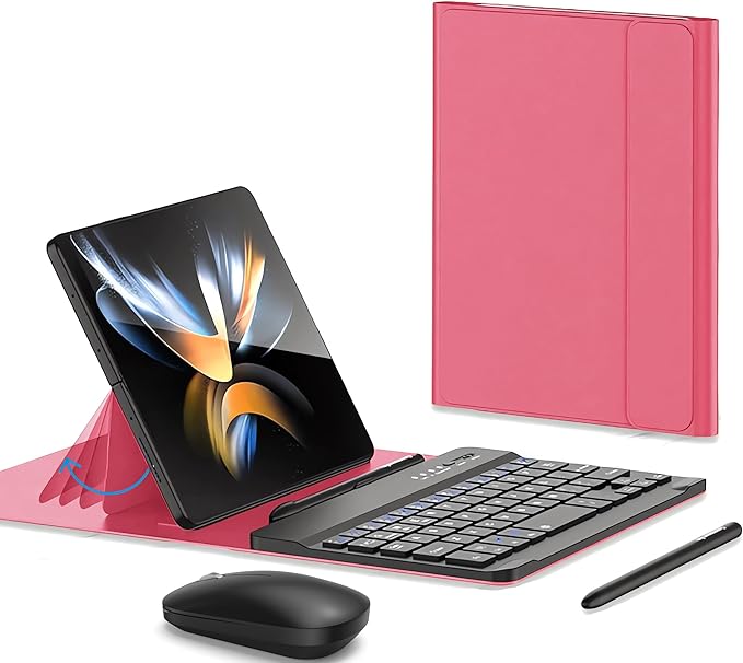 for Samsung Galaxy Z Fold 7 6 5 Keyboard and Mouse, Portable Mini Bluetooth by voppton