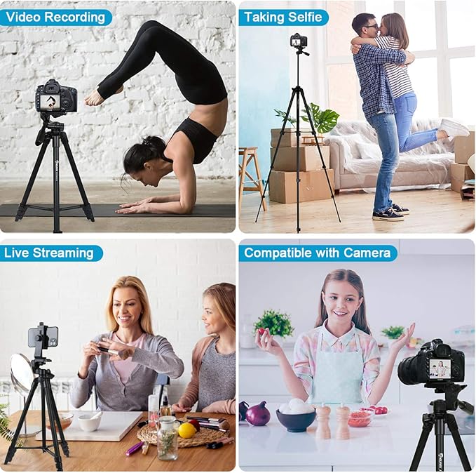 Endurax 60" Phone Tripod for Canon Camera Stand - Image 6