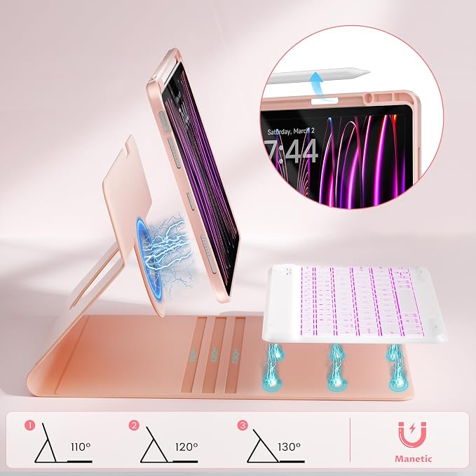 OYEEICE Keyboard Case for iPad Pro 12.9 inch 6th Gen 2022, 5th 2021, 4th 2020 - Image 5