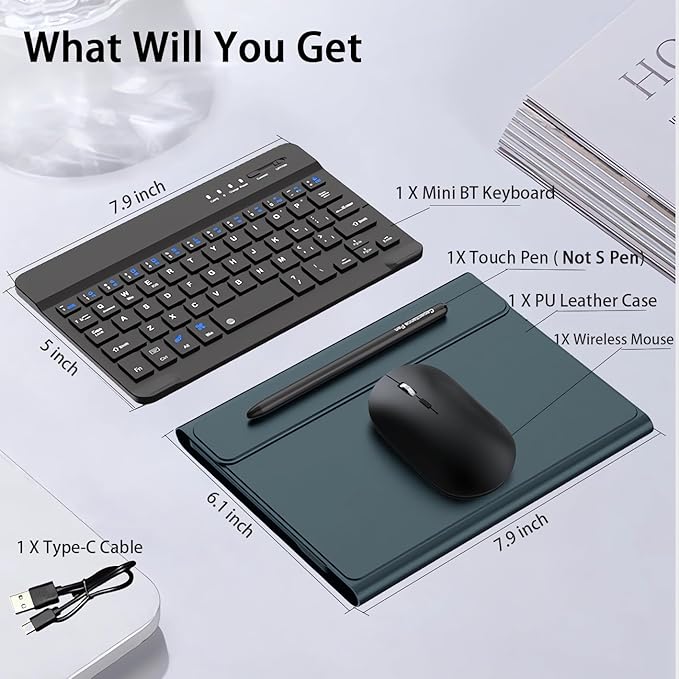 for Samsung Galaxy Z Fold 7 6 5 Keyboard and Mouse, Portable Mini 7.9 inch - Image 7