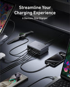 Anker Prime Charger, 200W 6-Port GaN Charging Station, USB-C PD Fast Charging - Image 4