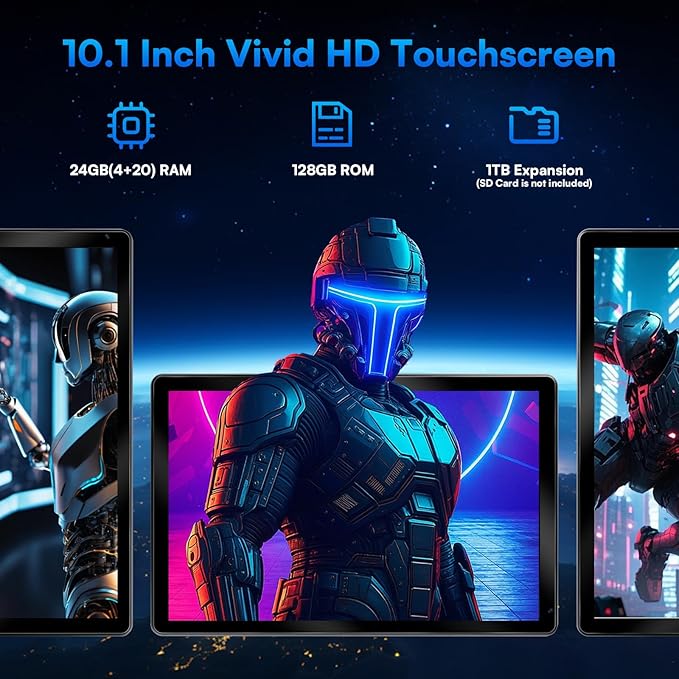 2025 Latest Upgraded Android 15 Tablet 10 Inch, 24GB+128GB+1TB Expand, WiFi 6 - Image 3