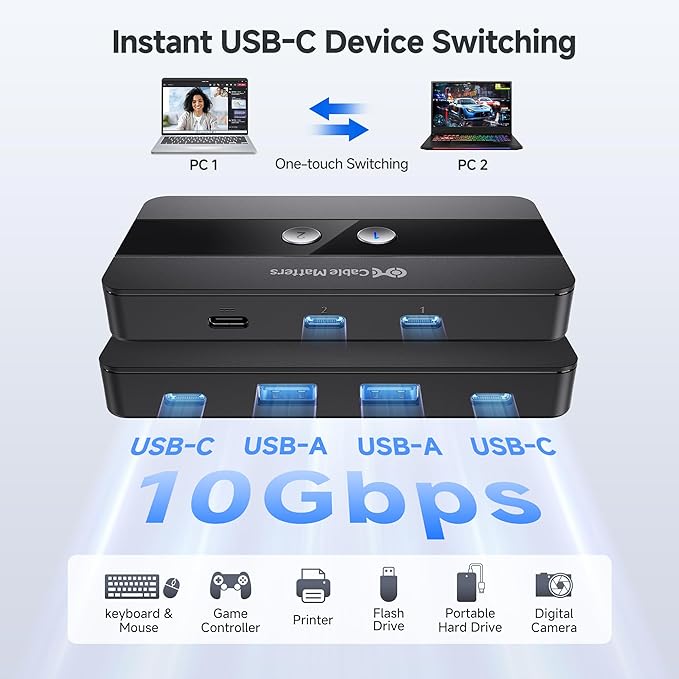 Cable Matters USB C Switch for 2 Computers - Image 2