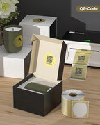 MUNBYN 2 Inch Gold Transparent Thermal Labels, Round Fine Glitter Printable - Image 5