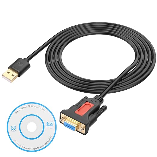 XMSJSIY USB to RS232 DB9 Serial Adapter Cable USB A Male to D-SUB 9-Pin Female by XMSJSIY