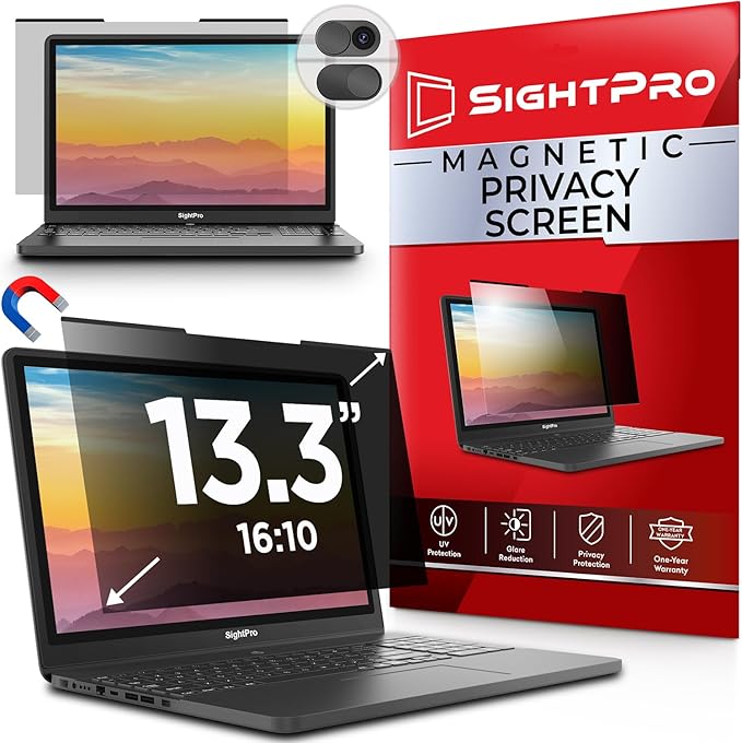 Magnetic Laptop Privacy Screen 13.3 Inch 16:10 by SightPro
