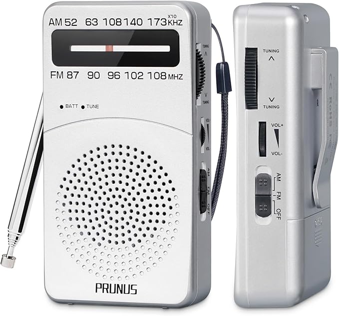 PRUNUS J-166 Portable Radio AM FM, Battery Operated Radio by PRUNUS