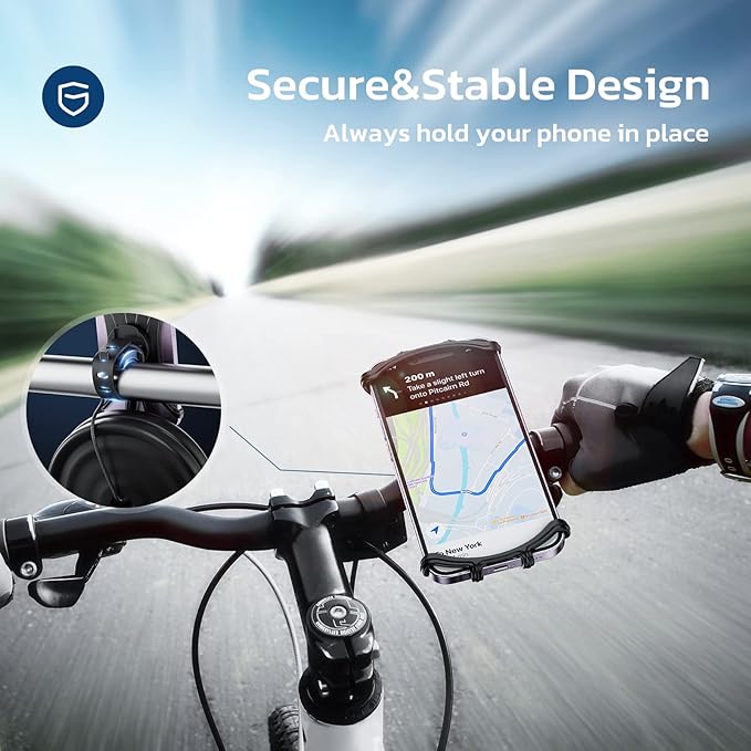 VUP Bike Phone Mount, Universal Bike Cell Phone Holder, 360° Rotatable - Image 3