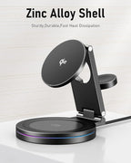 2025 Upgraded Qi2 Foldable 360º Rotatable Zinc Alloy 3 in 1 Magnetic Wireless - Image 3