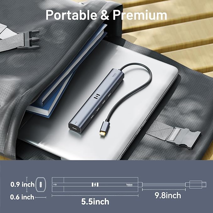 10Gbps USB C Hub with 4K@60Hz Video Display, Selore 5 Ports USB C Splitter - Image 7