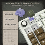 RK ROYAL KLUDGE L75 Gasket Mount Mechanical Keyboard w/Knob/Macro Keys & - Image 6