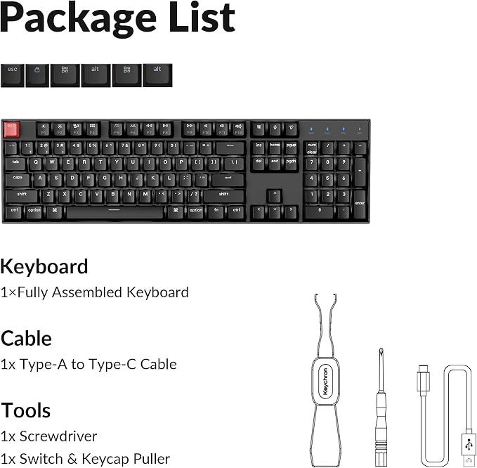 Keychron K10 Full Size Layout White LED Backlit Hot-Swappable Mechanical - Image 8