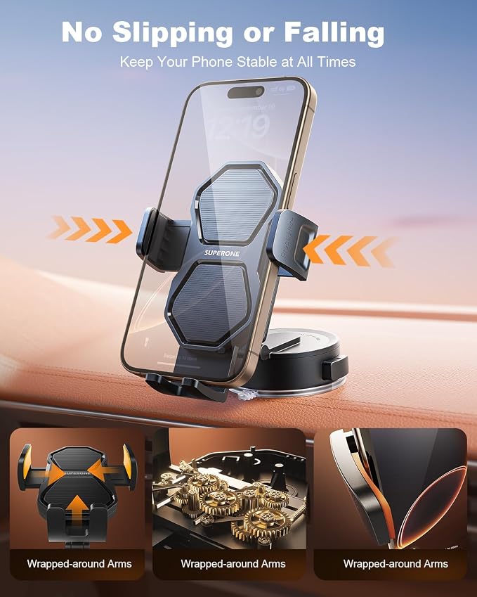 SUPERONE 3-in-1 Car Phone Holder 360° Adjustable Car Phone Mount - Image 3