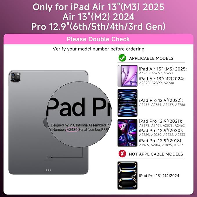 Transparent Case with Keyboard for iPad Air 13 Inch, iPad Pro 12.9 Inch - Image 2