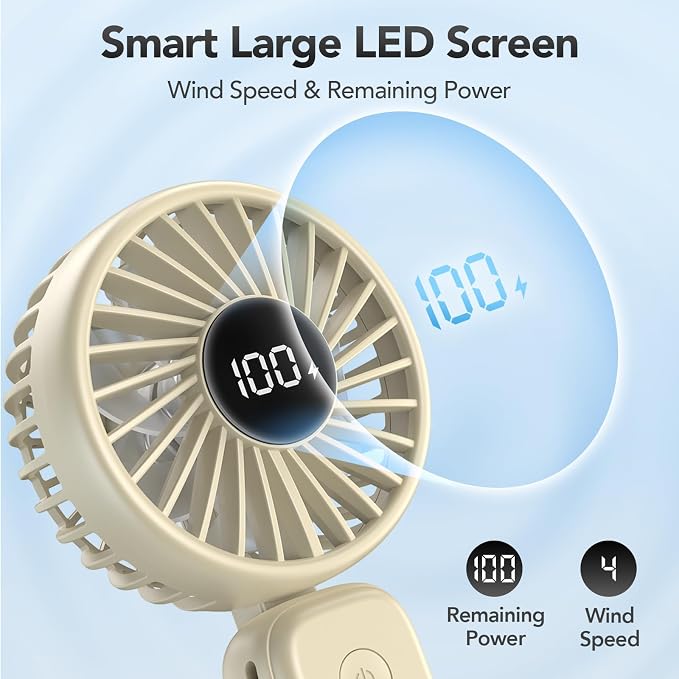 PANERGY Portable Handheld Fan, 5000mAh Rechargeable, 14H Max Cooling Time - Image 3