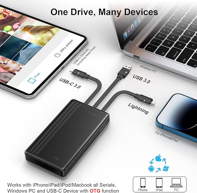 ySky 2TB External Hard Drive for iPhone & iPad, Windows Computer, USB C Android - Image 2