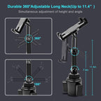 Cup Holder Car Tablet Mount, 360° Adjustable 2-Arm Stand Holder - Image 6