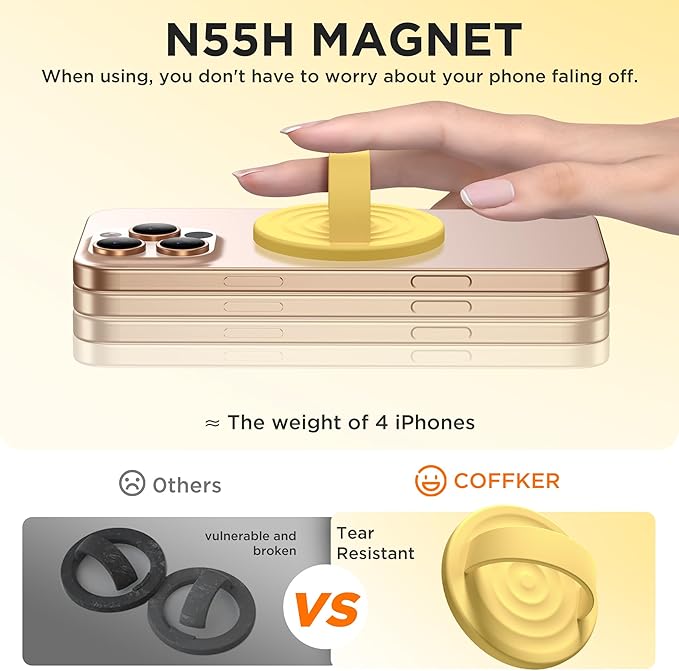 Magnetic Phone Ring Grip Holder, Silicone Finger Loop Grip, Compatible - Image 5