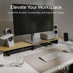 KIVY Dual Monitor Riser With Integrated Metal Shelf - Image 7
