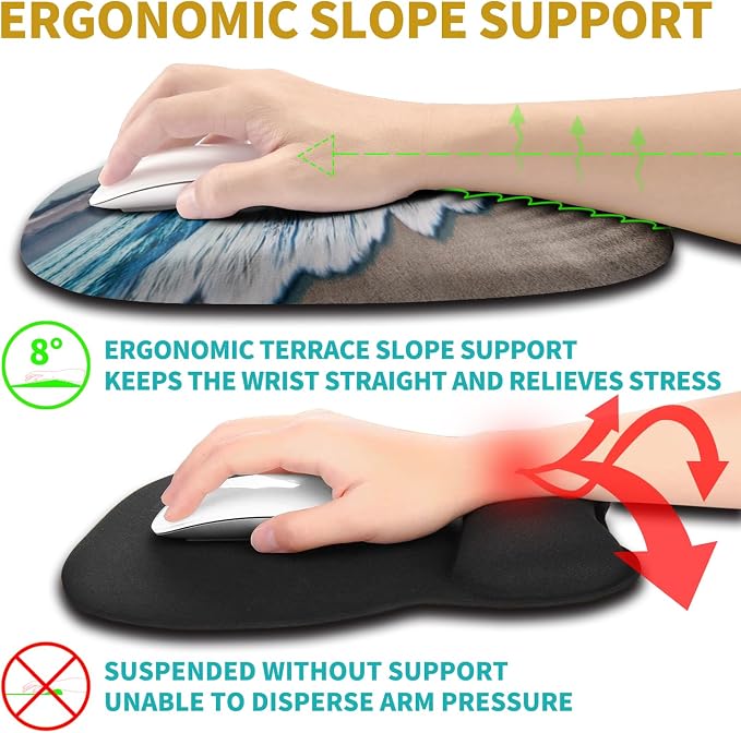 Hokafenle Ergonomic Mouse Pad Wrist Support - Image 3