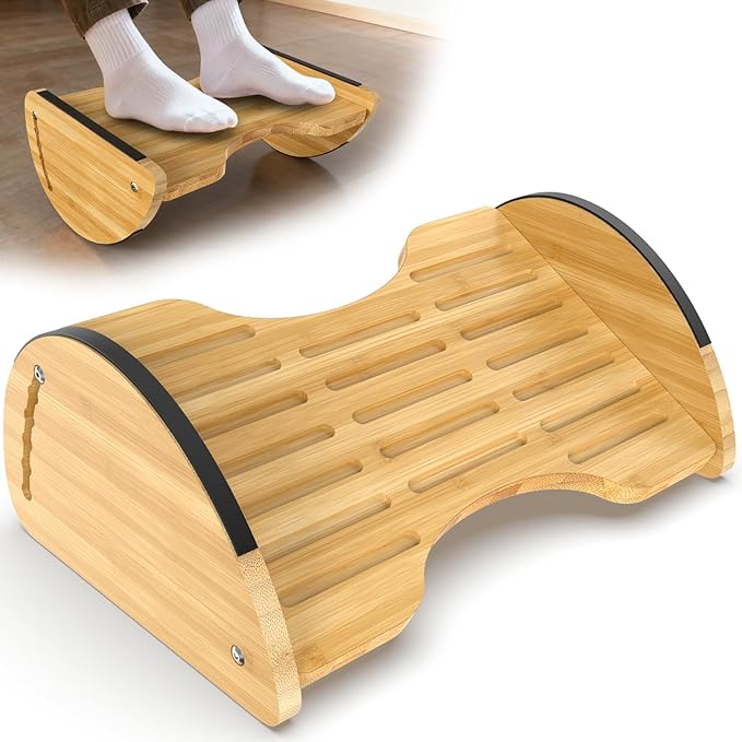 Bamboo Foot Rest for Under Desk at Work by Unknown